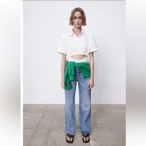 Zara Wide Leg Full Length Jeans